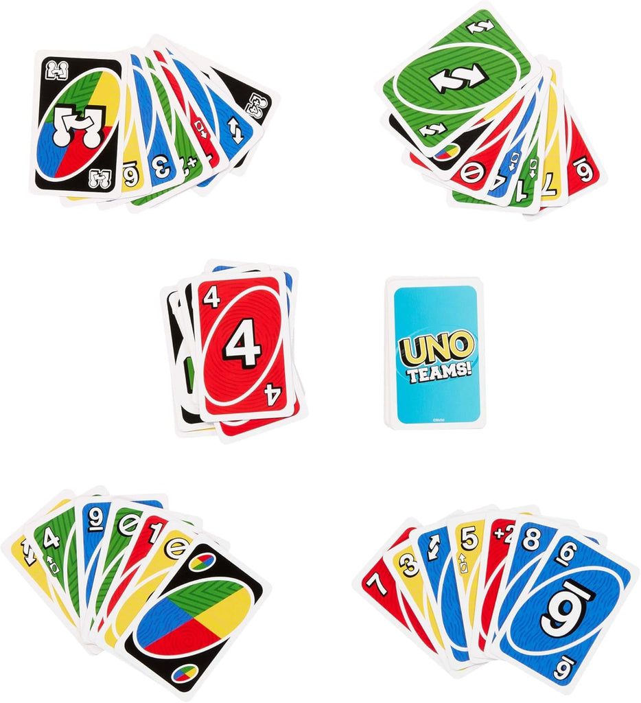 Matte UNO Teams card game setup