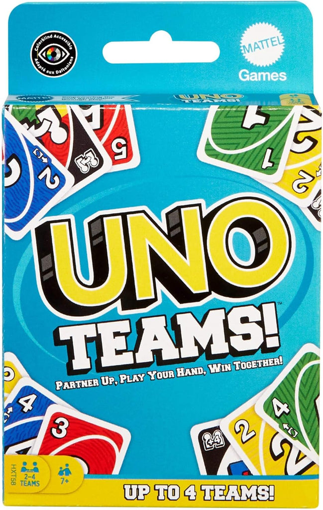 Matte UNO Teams card game for parties and families 3d cover 